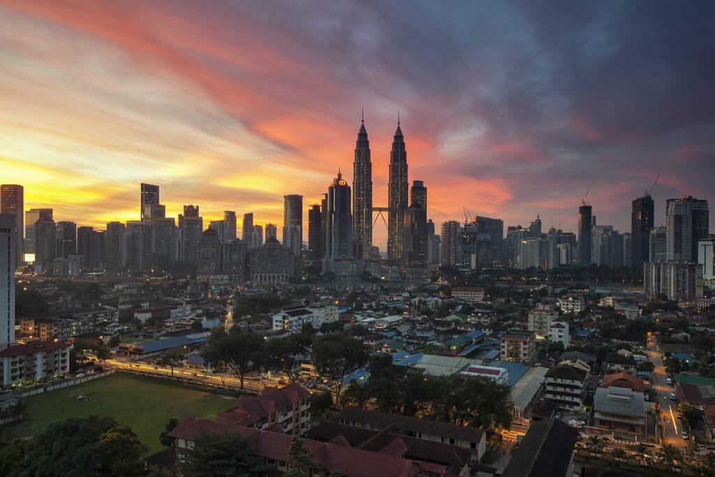petronas twin towers sunrise