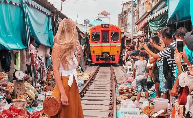 Bangkok Maeklong Railway & Floating Market Tour                          