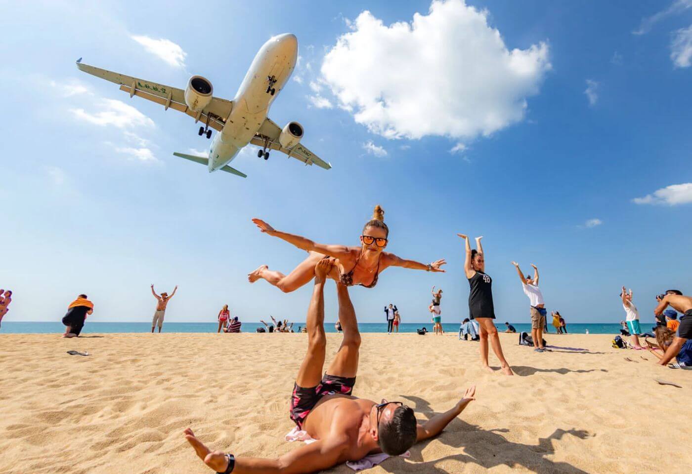 Phuket Beach Plane Spotting and Monkey Cave Temple Visit  
