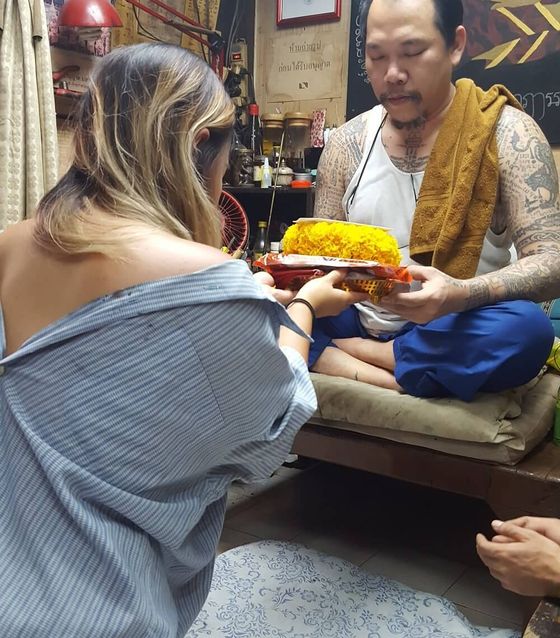 A Sak Yant Traditional Tattoo parlor, Bangkok