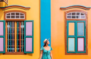 Colorful houses in Singapore