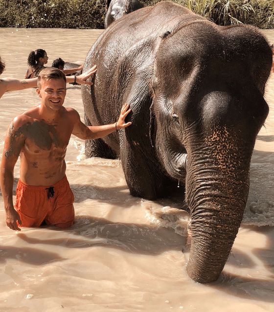 Washing the elephants in Kuala Lumpur