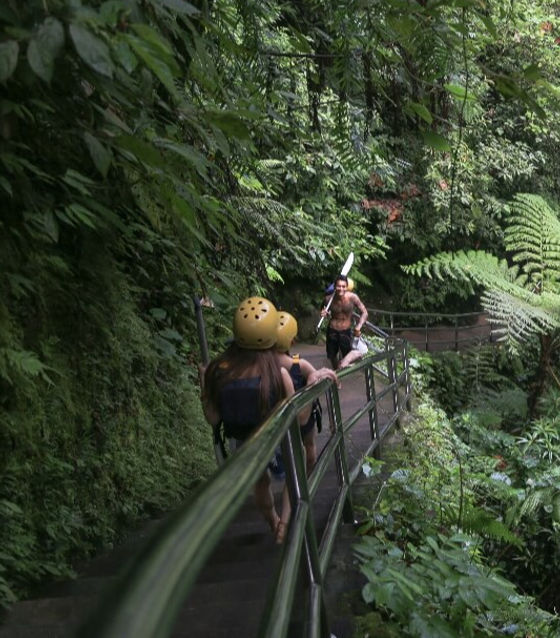 Getting ready for whitewater rafting in Bali